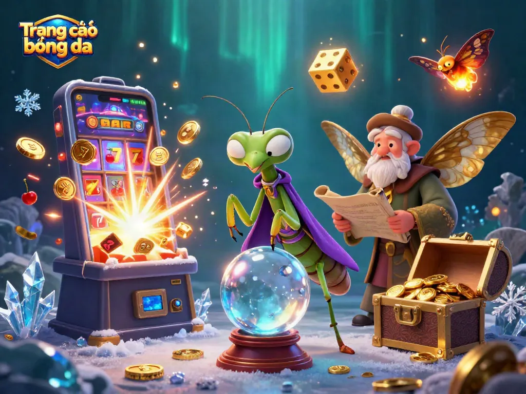 Engage in Trang cá độ bóng đá with a vibrant illustration of fortune tellers and casino elements.