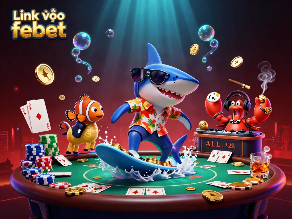 Experience thrilling moments at Link vào febet with lively casino gameplay, showcasing fun characters and winning elements.