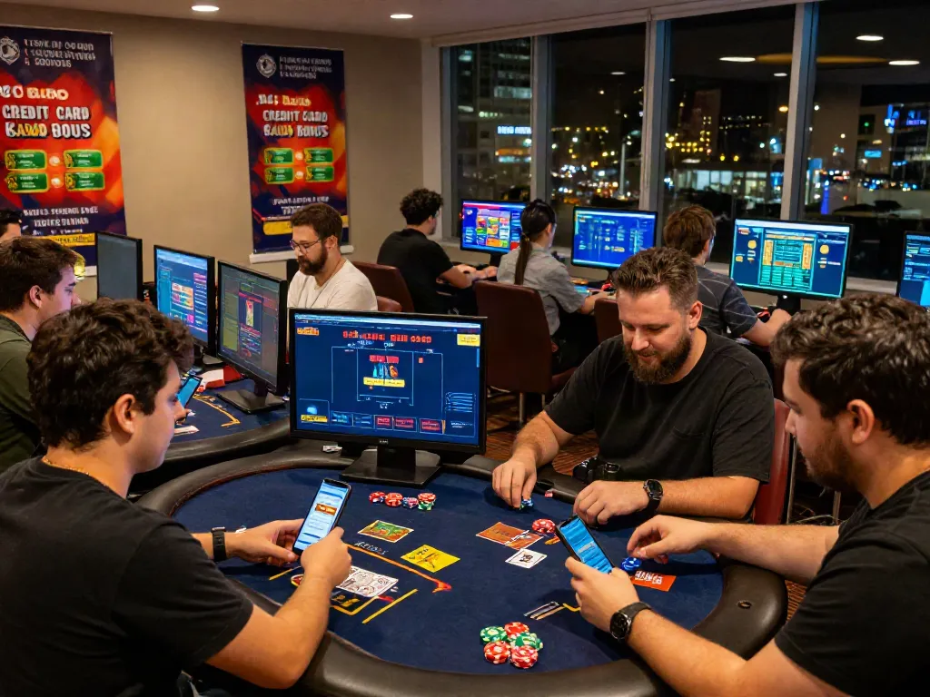 Engaged players at online credit card casinos enjoying fast-paced gaming experiences with vibrant visuals.
