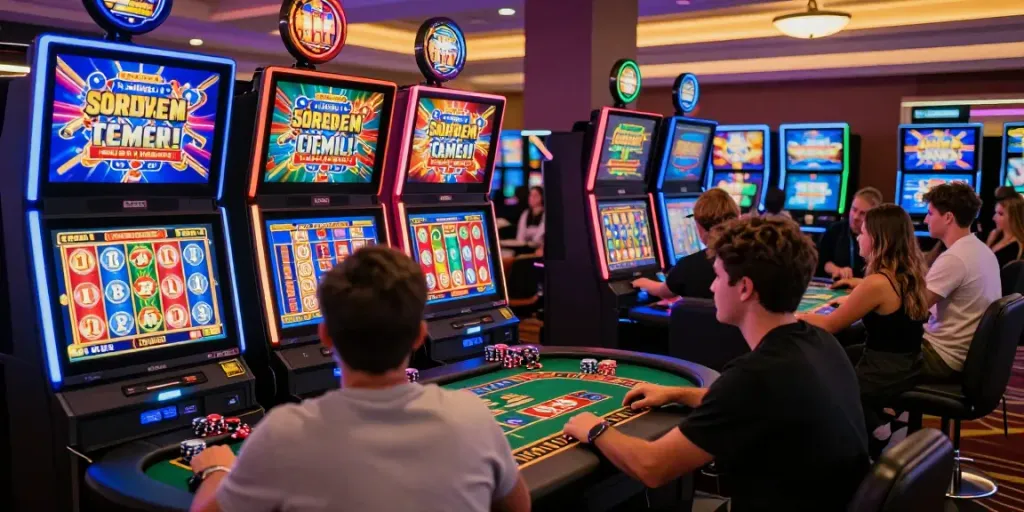 Exciting online gaming experience of players at Casino Gratuit sans depot showcasing colorful casino games and vibrant atmosphere.