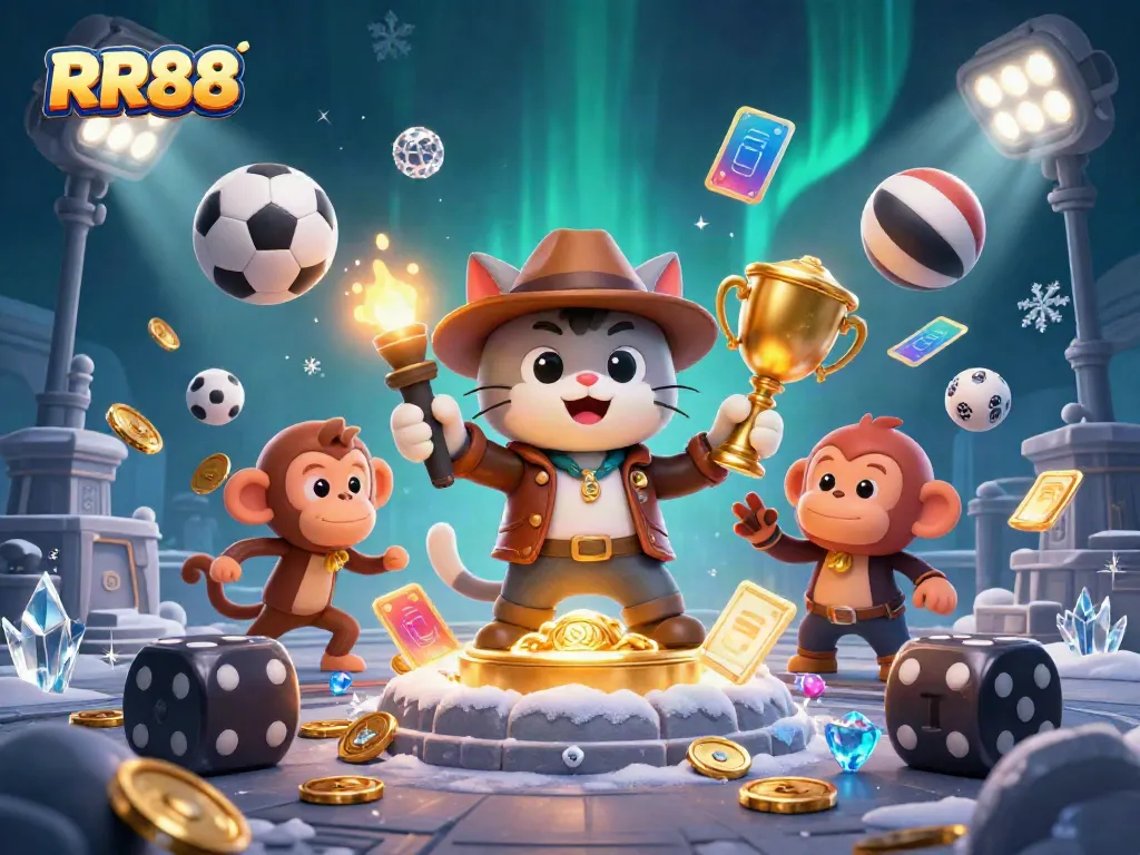 Experience exciting gaming adventures with RR88, featuring vibrant characters and dynamic sports elements in a captivating scene.