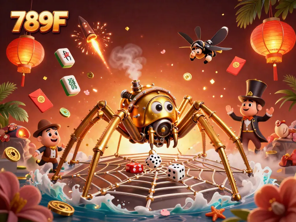 Experience thrilling gameplay at 789F with a dynamic illustration of entertainment features.