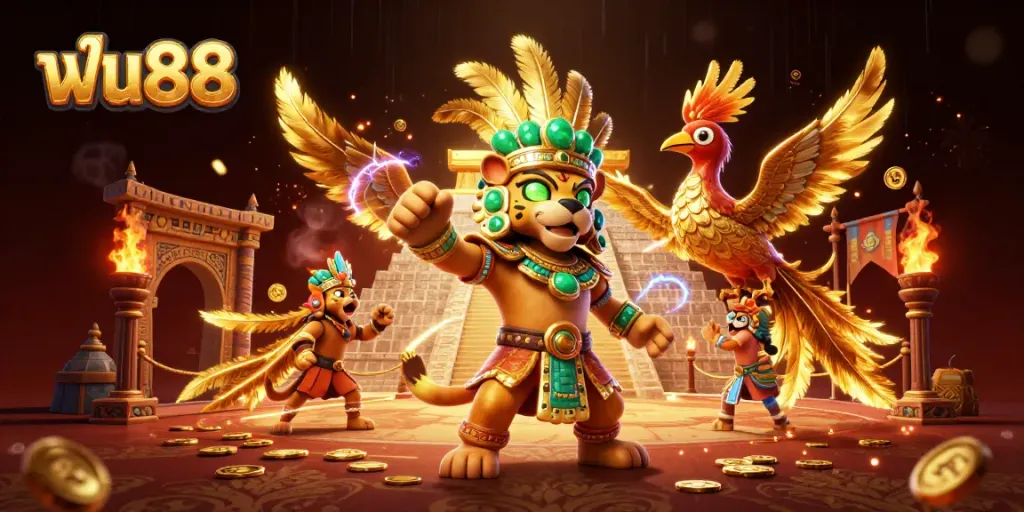 Engage with the vibrant online gambling world of ฟัน88 through a dynamic casino scene filled with excitement.
