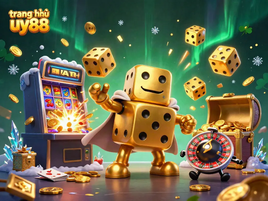 Engage with the vibrant action at trang chủ uy88 featuring a dazzling 3D casino scene filled with games and excitement.