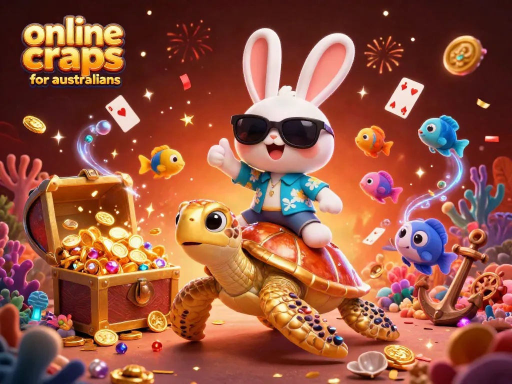 Engaging scene of online craps for Australians with vibrant cartoon elements and festive atmosphere.