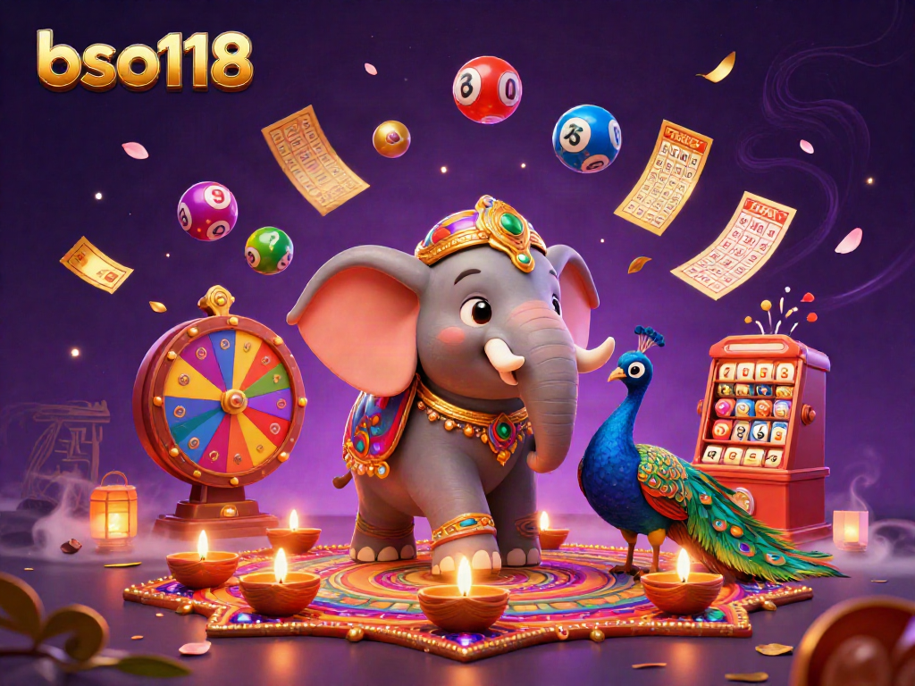 Play bso118 lottery with vibrant balls and enchanting Diwali-themed characters in action.