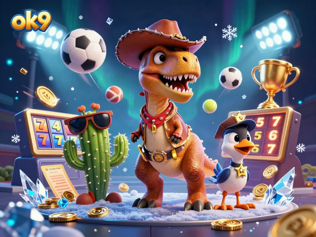 Engage in thrilling casino games with ok9 featuring vibrant 3D cartoon characters and dynamic elements.