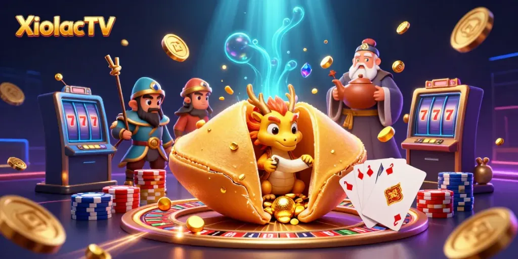 XoilacTV offers an engaging view of a dazzling 3D casino scene with abundant rewards and excitement.