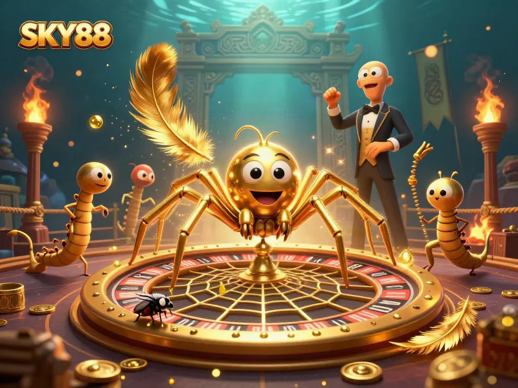Experience thrilling betting action with SKY88 in this dynamic casino-inspired illustration.