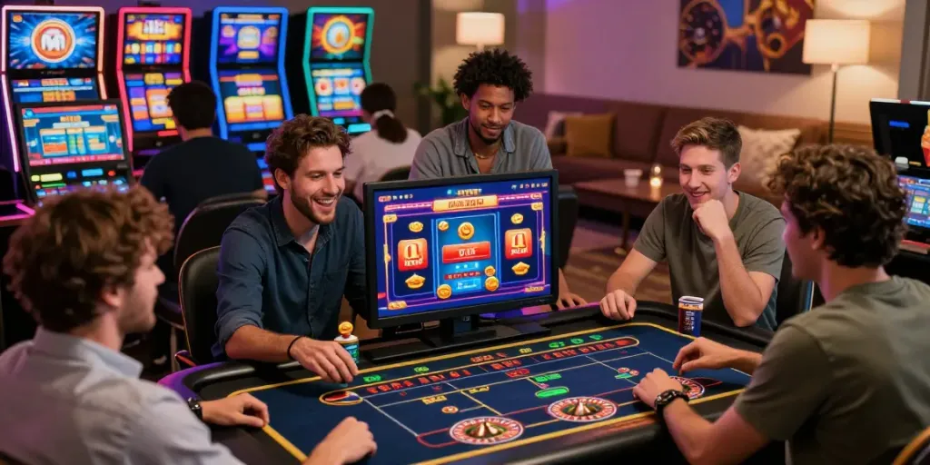 Casino sans Depot players engaging with online games, showcasing excitement and bonuses.