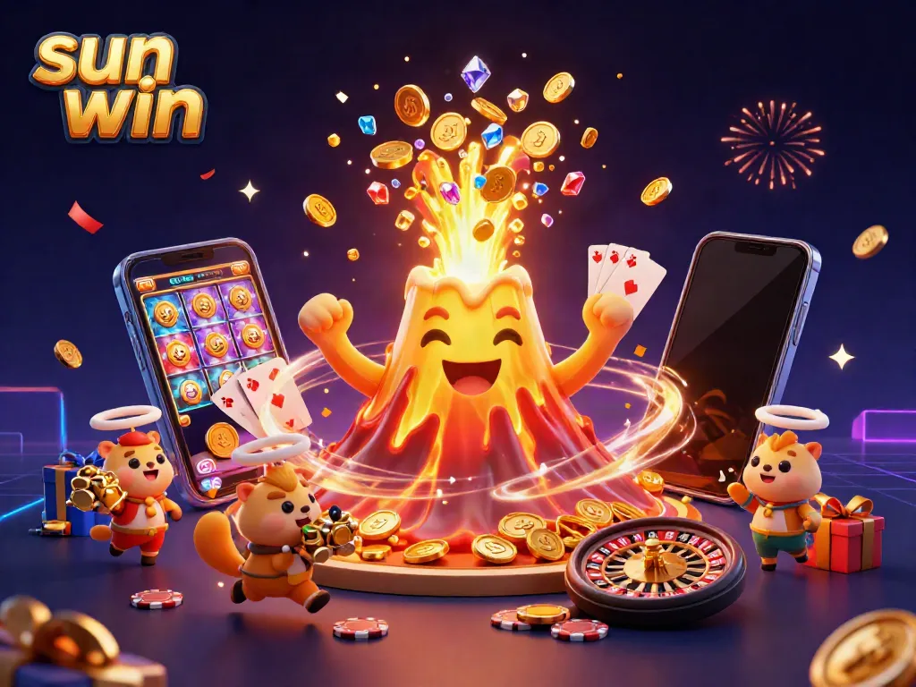 Experience the excitement of sun win with a vibrant slot game eruption and treasure-filled adventure.
