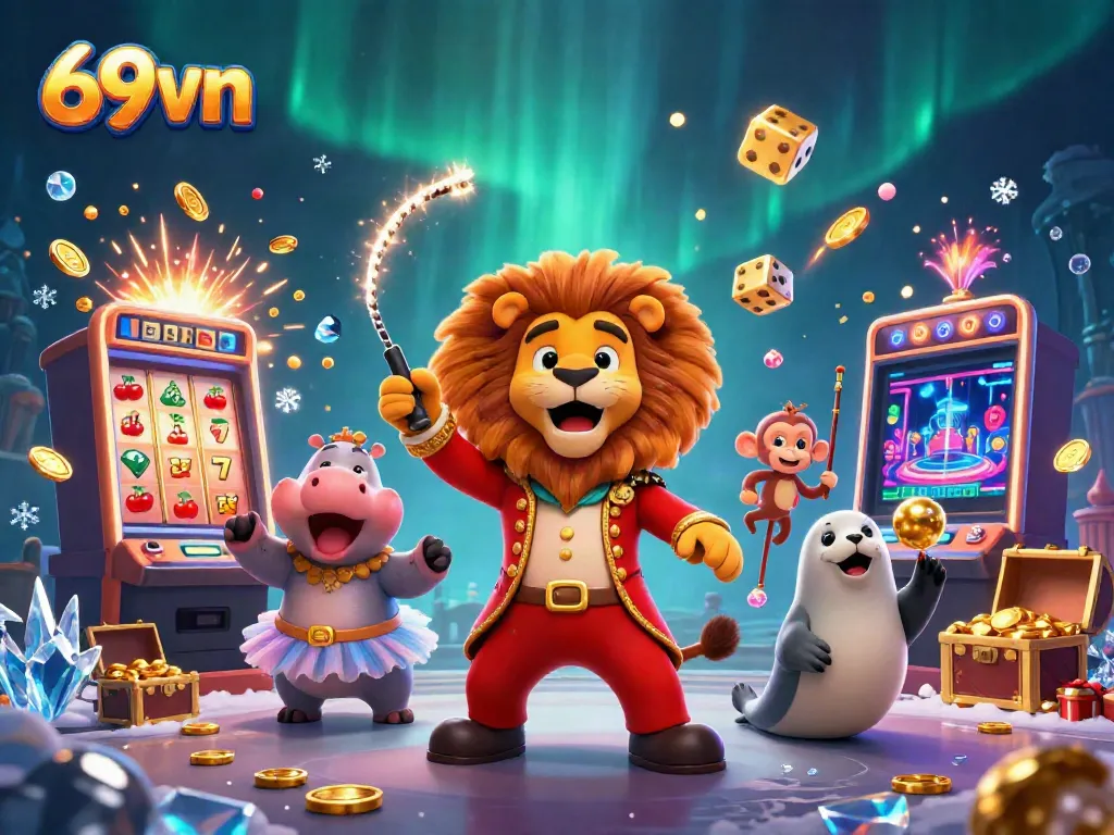 Experience the thrill of 69vn with bursting jackpots, vibrant casino elements, and engaging characters.