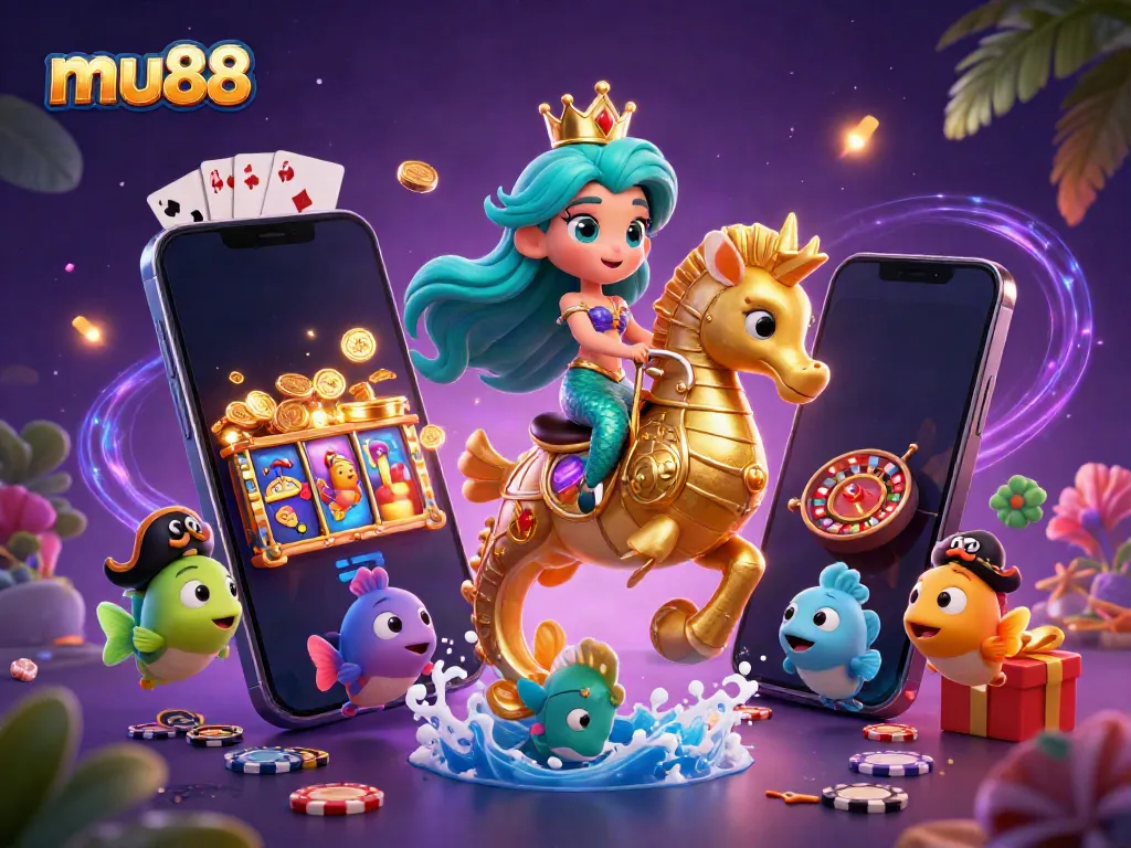 Experience thrilling gameplay with mu88 featuring a mermaid princess and vibrant sea creatures in a dynamic casino scene.